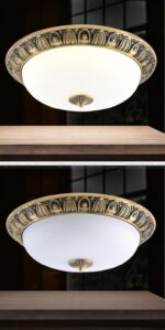 Đèn Ốp Trần Đồng Chao Đá Cổ Điển OD-703 - Ảnh 5