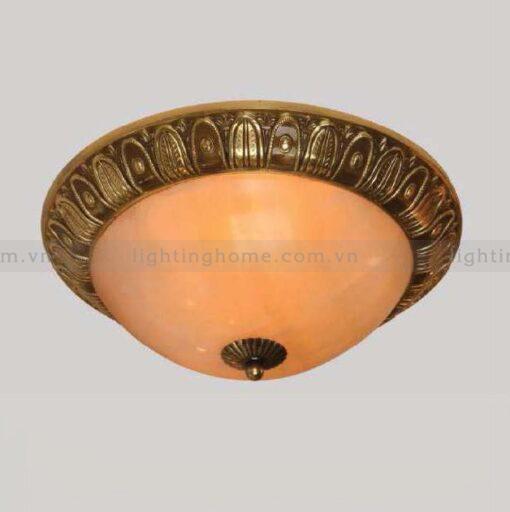 đèn ốp trần đồng chao đá OD-702 Đèn Ốp Trần Đồng Chao Đá Cổ Điển OD-702 - Ảnh 1