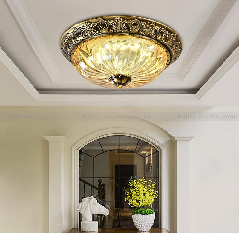 đèn ốp trần đồng cổ điển OD-709-22 Đèn Ốp Trần Đồng Họa Tiết Cổ Điển OD-709-22 - Ảnh 1
