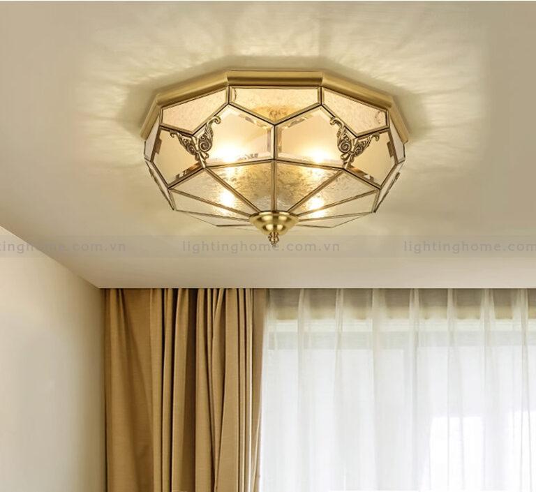 đèn ốp trần xi mạ đồng OD-698 Đèn Ốp Trần Đồng Cổ Điển Cao Cấp OD-698 - Ảnh 1