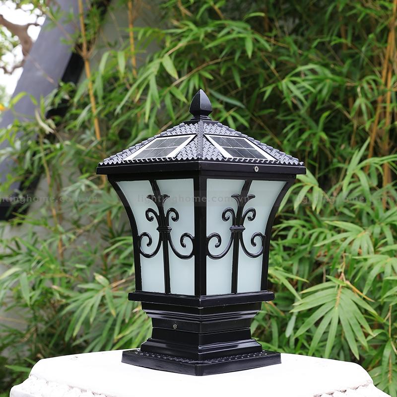 Phú Thịnh Hưng Đèn Trụ Cổng Cổ Điển Năng Lượng Mặt Trời TD-17-20 Màu Đen