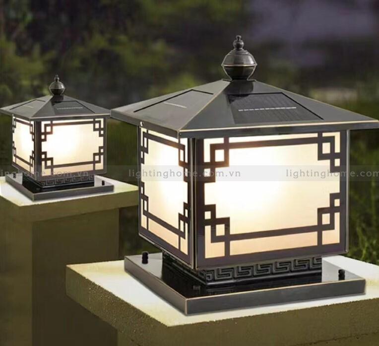 Phú Thịnh Hưng Đèn Trụ Cổng Năng Lượng Mặt Trời Phong Cách Indochine TD-32-23