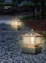 Đèn Trụ Cổng Năng Lượng Mặt Trời Chất Liệu Đồng TD-56 - Ảnh 4