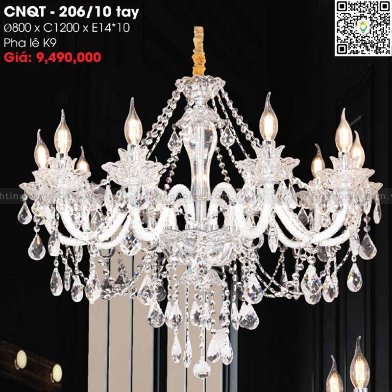 Đèn chùm pha lê Lightinghome CNQT-206-10 Tay Đèn chùm pha lê Lightinghome CNQT-206-10 Tay