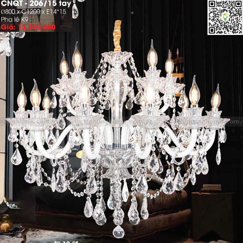 Đèn chùm pha lê Lightinghome CNQT-206-15 Tay Đèn chùm pha lê Lightinghome CNQT-206-15 Tay