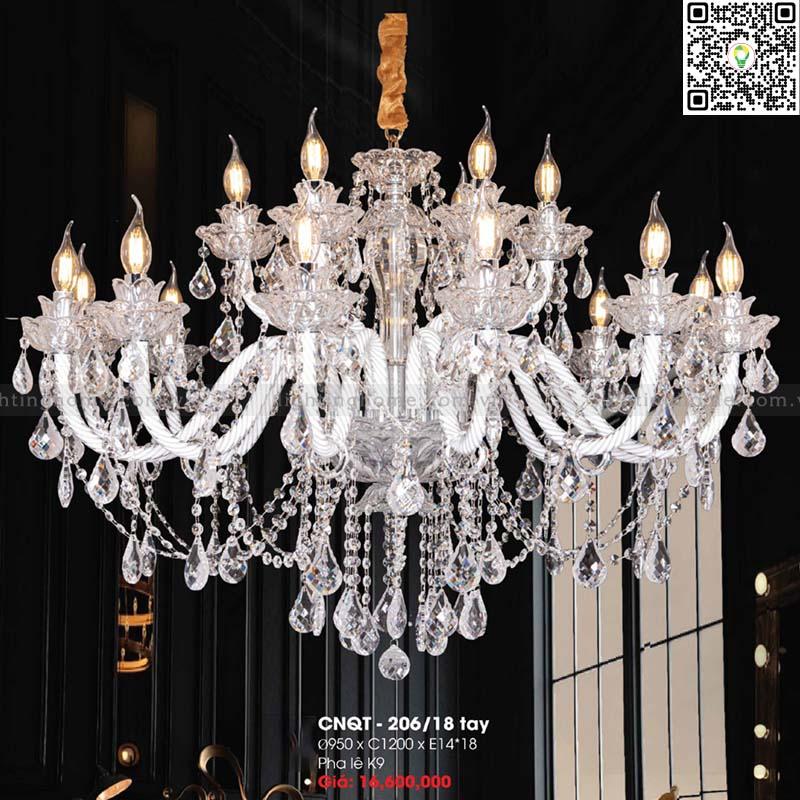 Đèn chùm pha lê Lightinghome CNQT-206-18 Tay Đèn chùm pha lê Lightinghome CNQT-206-18 Tay